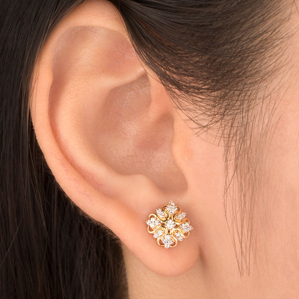 14K Yellow Gold Diamond Earrings - 0.28ct SI-GH