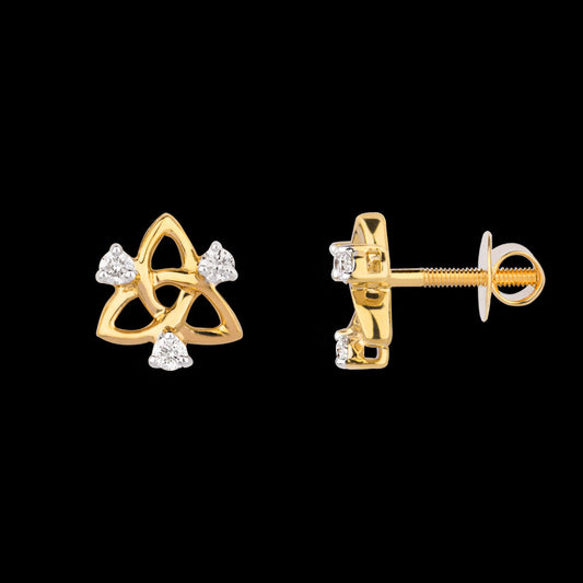 14K Yellow Gold Diamond Earrings - 0.18ct SI-HI
