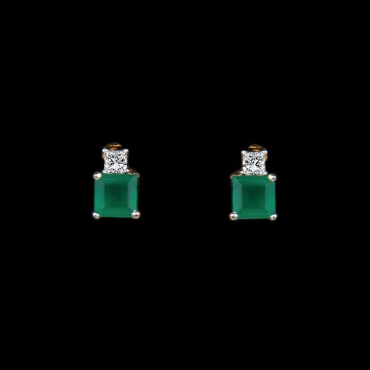 14K Yellow Gold Diamond Earrings - 0.16ct SI-GH with Colour Stones