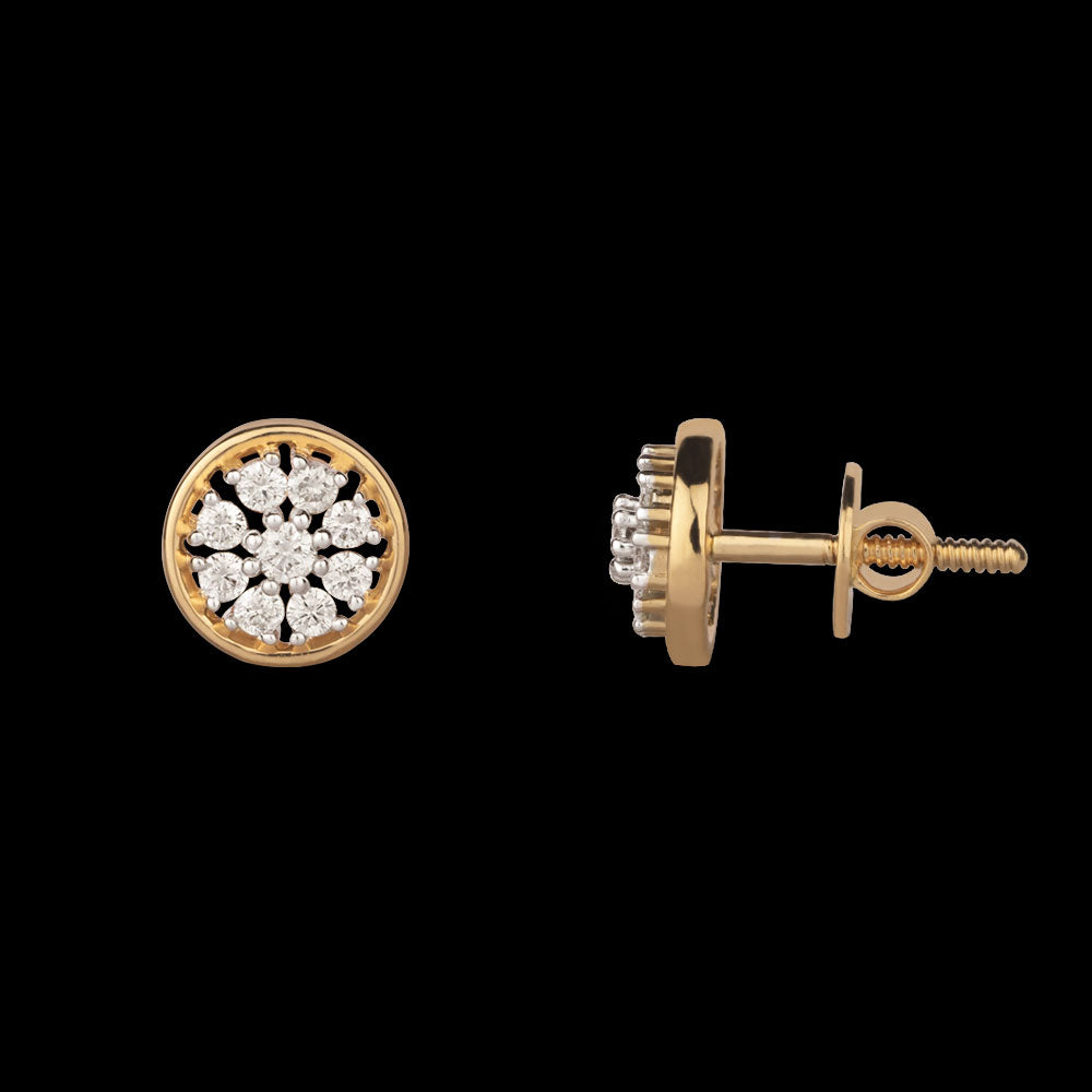 18K Yellow Gold Diamond Earrings - 0.367ct VVS-VS-GH