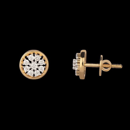 18K Yellow Gold Diamond Earrings - 0.367ct VVS-VS-GH
