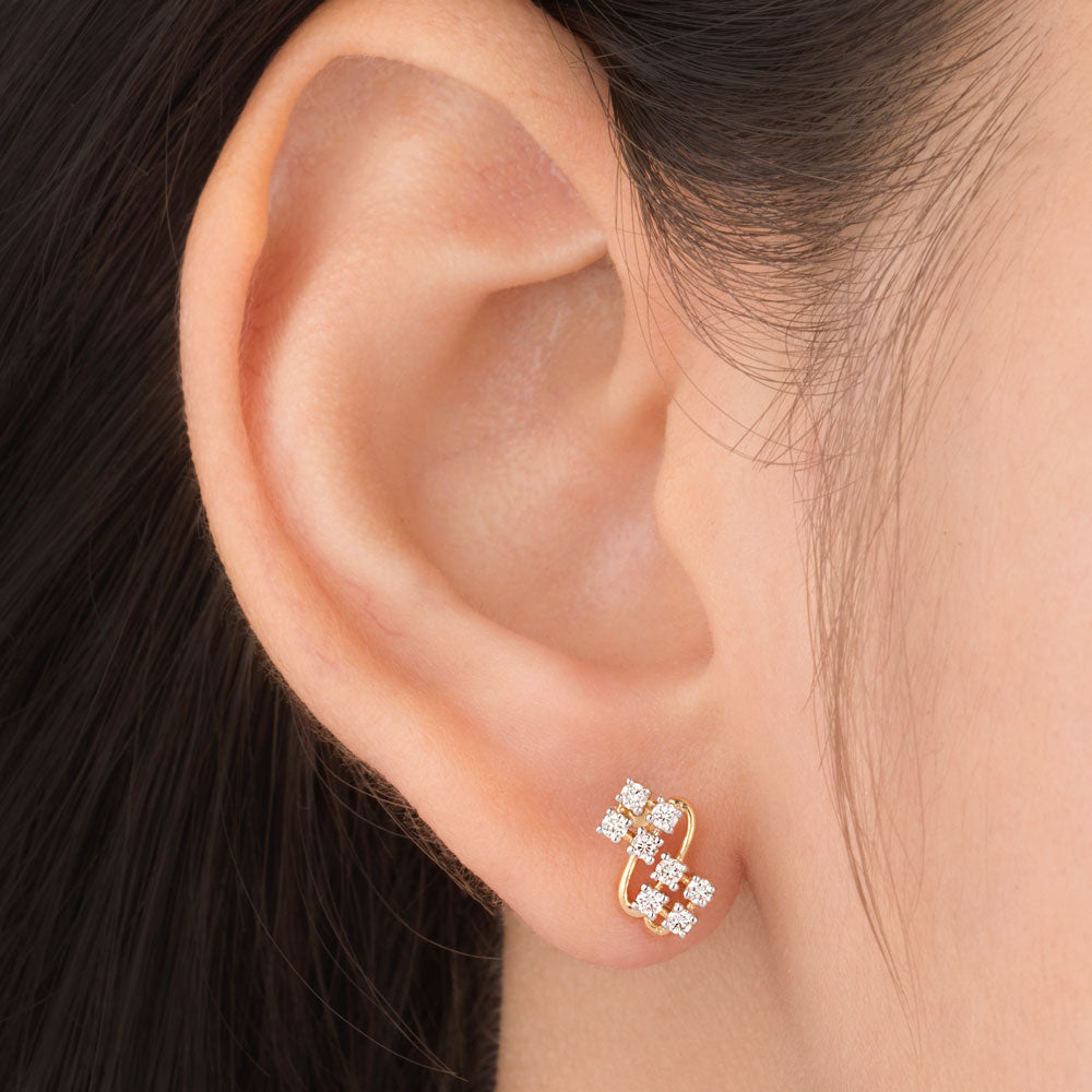 14K Yellow Gold Diamond Earrings - 0.228ct VS-SI-GH