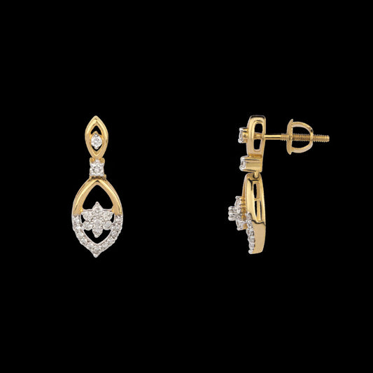14K Yellow Gold Diamond Earrings - 0.24ct SI-IJ