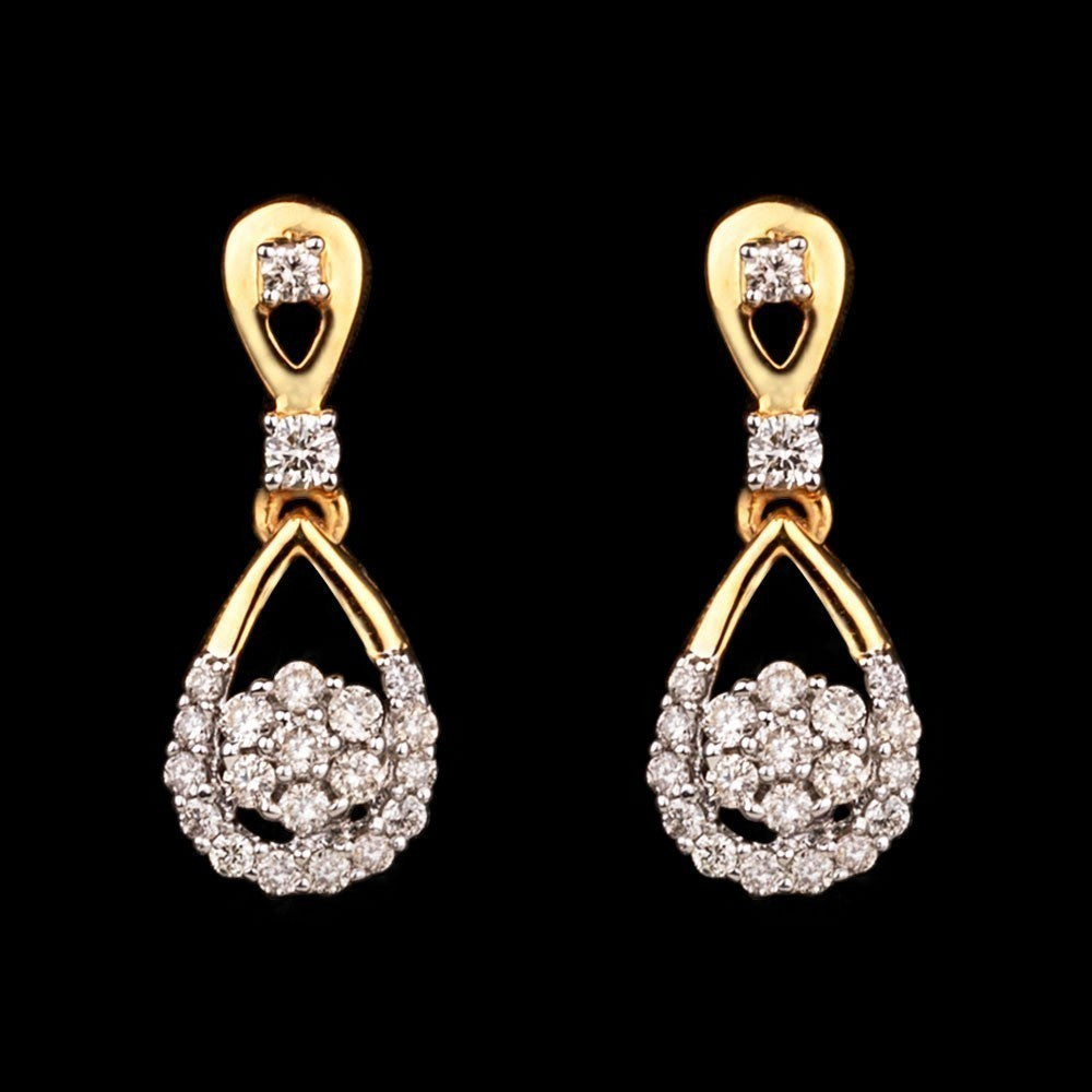 14K Yellow Gold Diamond Earrings - 0.263ct VS-SI-GH