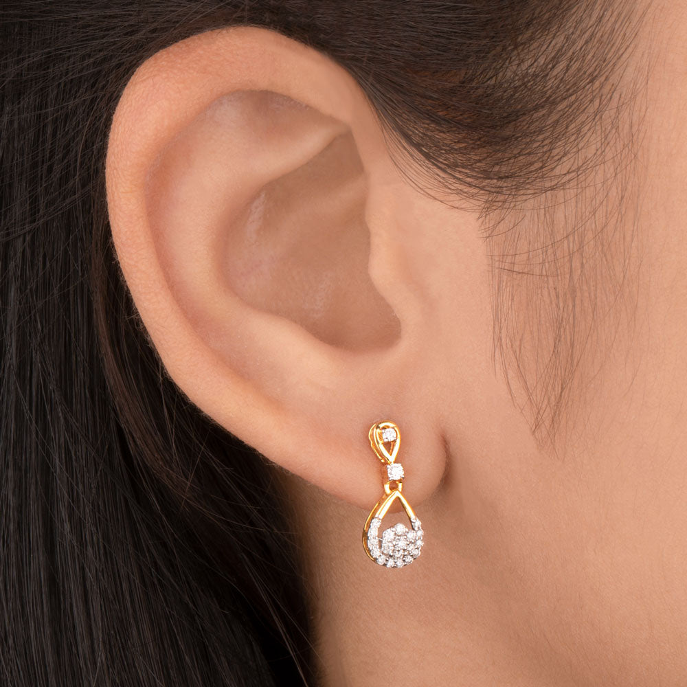 14K Yellow Gold Diamond Earrings - 0.263ct VS-SI-GH