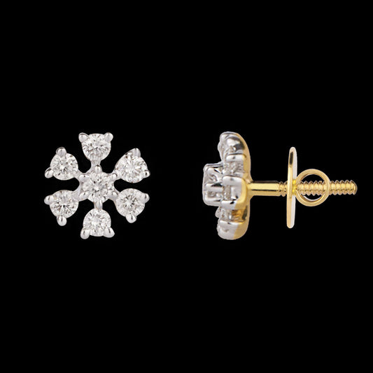 14K Yellow Gold Diamond Earrings - 0.11ct SI-IJ