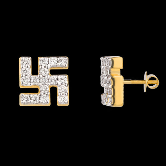 18K Yellow Gold Diamond Earrings - 0.102ct SI-GH