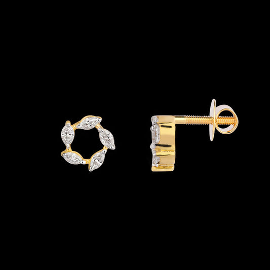 18K Yellow Gold Diamond Earrings - 0.256ct VS-GH