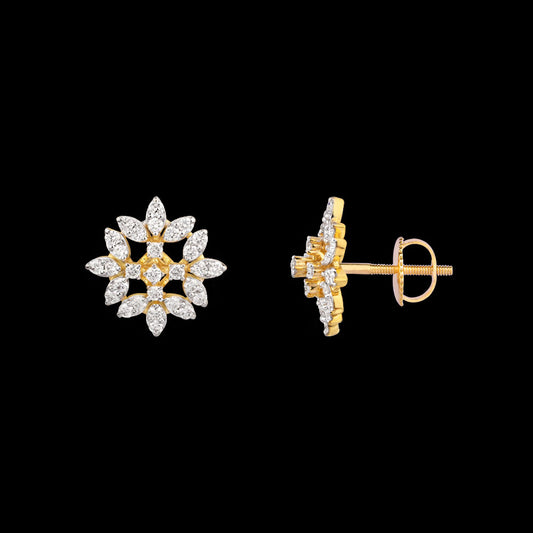 18K Yellow Gold Diamond Earrings - 1.161ct VVS-VS-GH