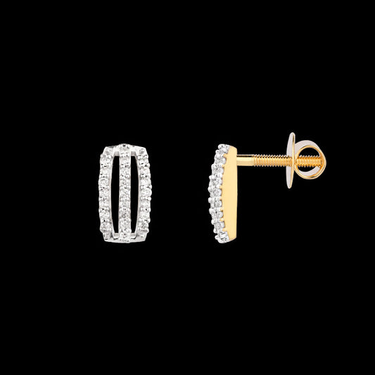18K Rose Gold Diamond Earrings - 0.175ct VS-SI-FG