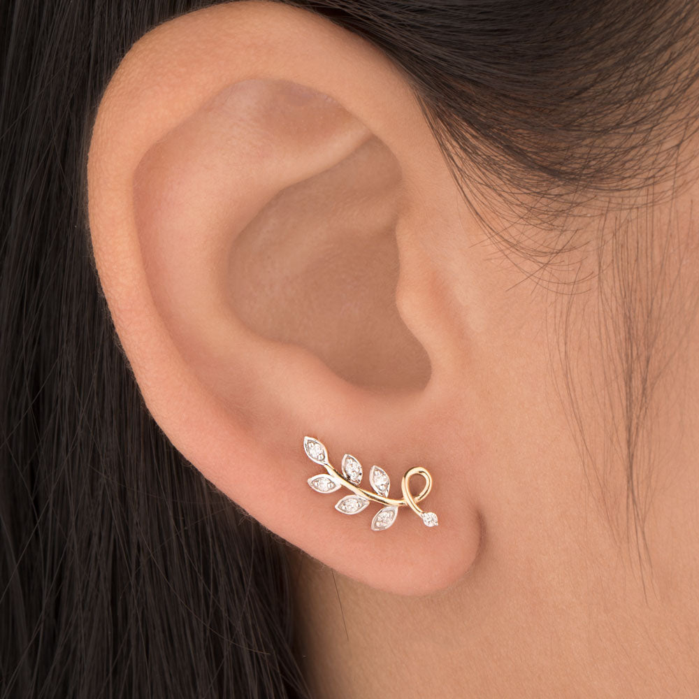 14K Yellow Gold Diamond Earrings - 0.108ct VS-GH