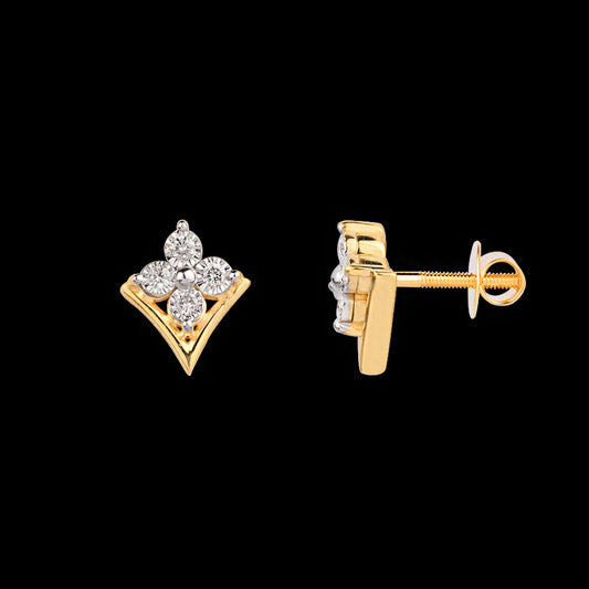 18K Yellow Gold Diamond Earrings - 0.061ct SI-GH