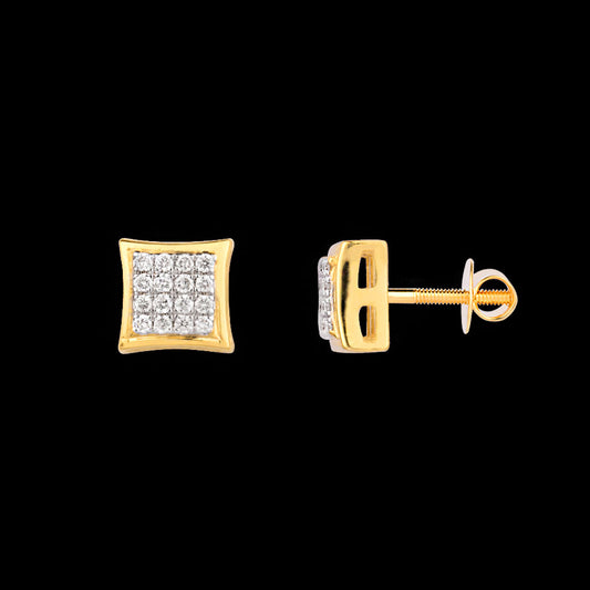 18K Yellow Gold Diamond Earrings - 0.113ct SI-GH
