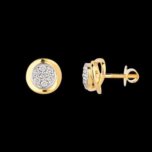 18K Yellow Gold Diamond Earrings - 0.106ct SI-GH