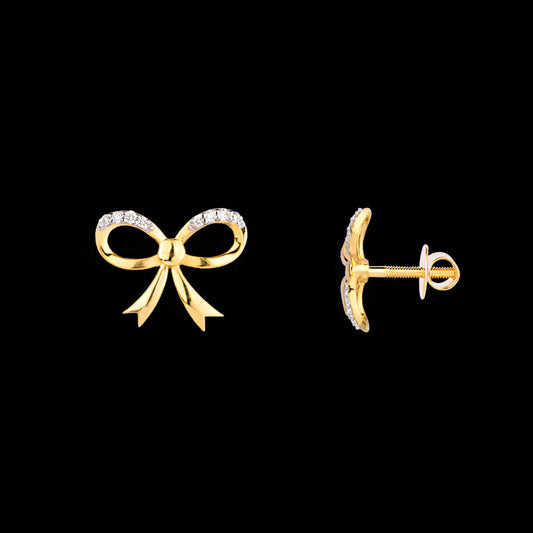 18K Yellow Gold Diamond Earrings - 0.071ct VS-GH