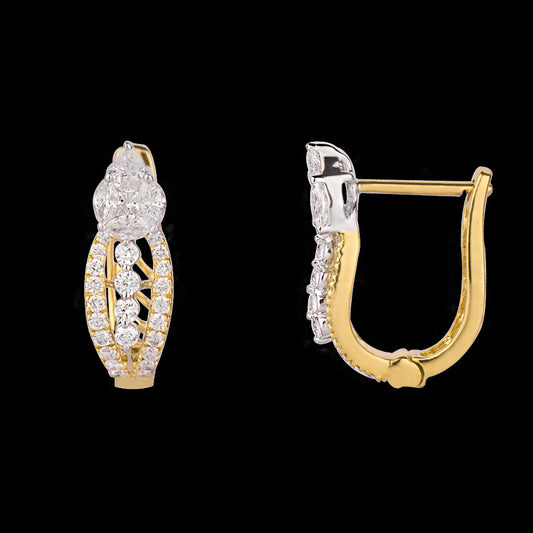 18K Yellow Gold Diamond Earrings - 1.1ct VVS-VS-IJ