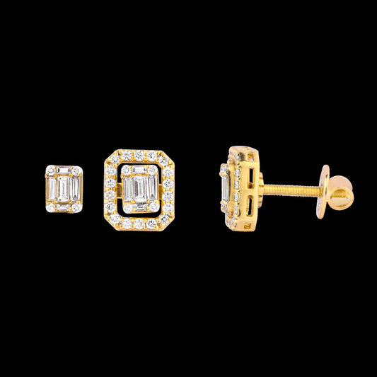 18K Yellow Gold Diamond Earrings - 0.493ct VVS-GH