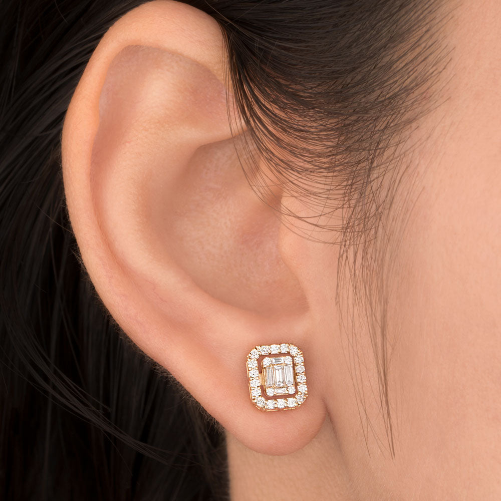 18K Yellow Gold Diamond Earrings - 0.493ct VVS-GH