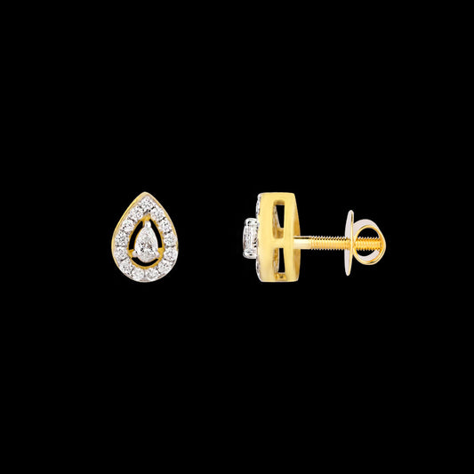 18K Yellow Gold Diamond Earrings - 0.142ct VS-HI