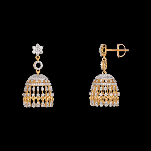 18K Yellow Gold Diamond Earrings - 4.558ct VS-GH