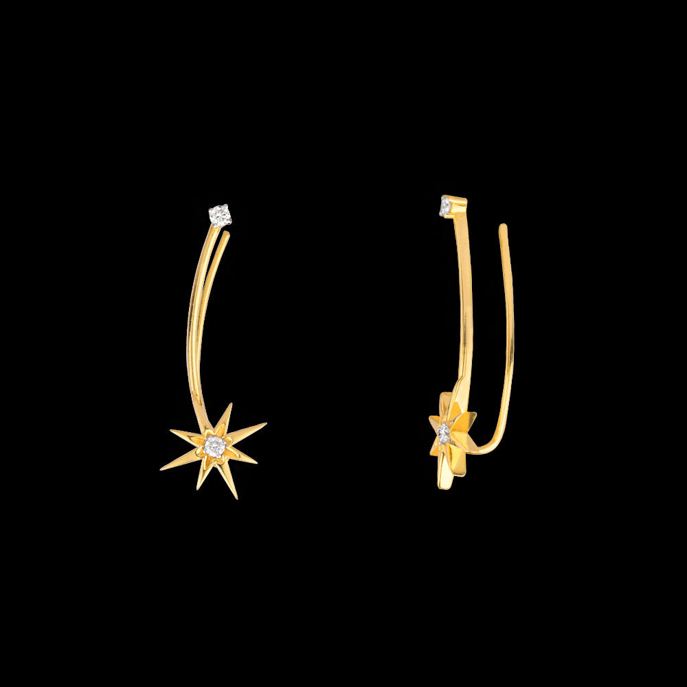 18K Yellow Gold Diamond Earrings - 0.179ct SI-IJ