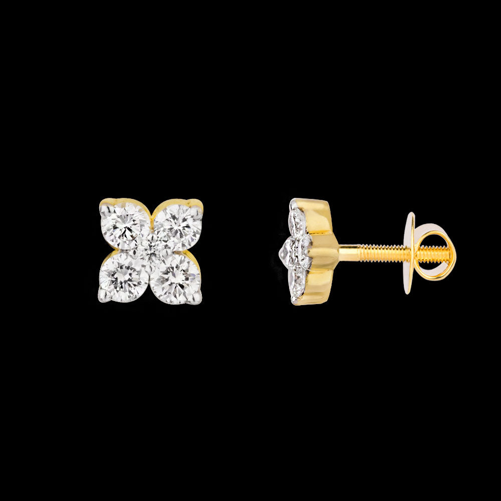 18K Yellow Gold Diamond Earrings - 0.254ct VVS-VS-GH