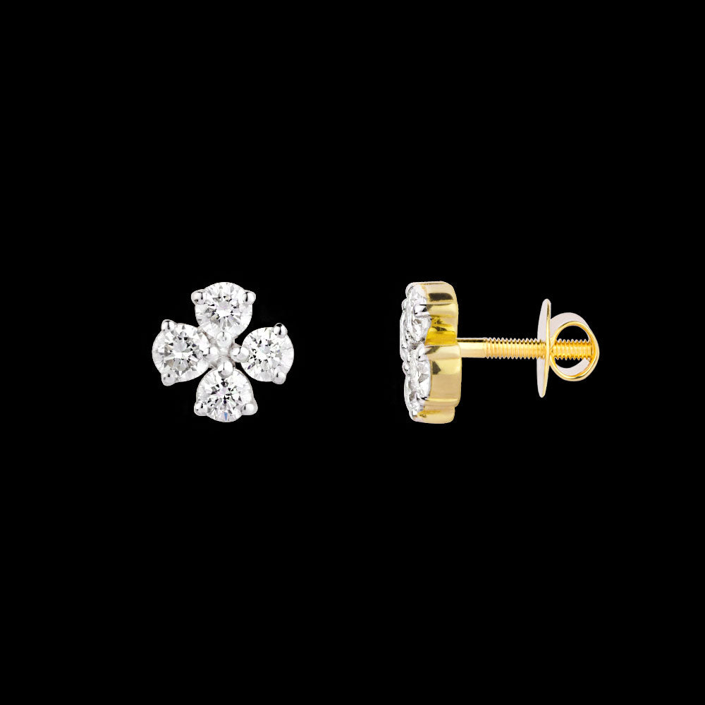 18K Yellow Gold Diamond Earrings - 0.466ct VS-HI