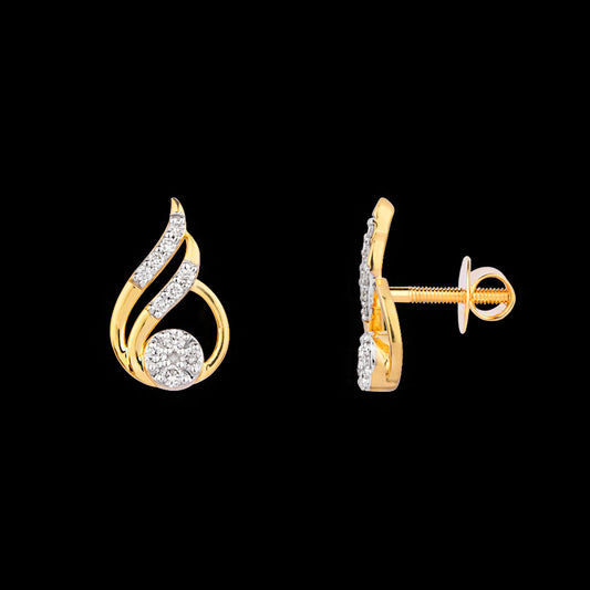 18K Yellow Gold Diamond Earrings - 0.284ct VVS-VS-GH