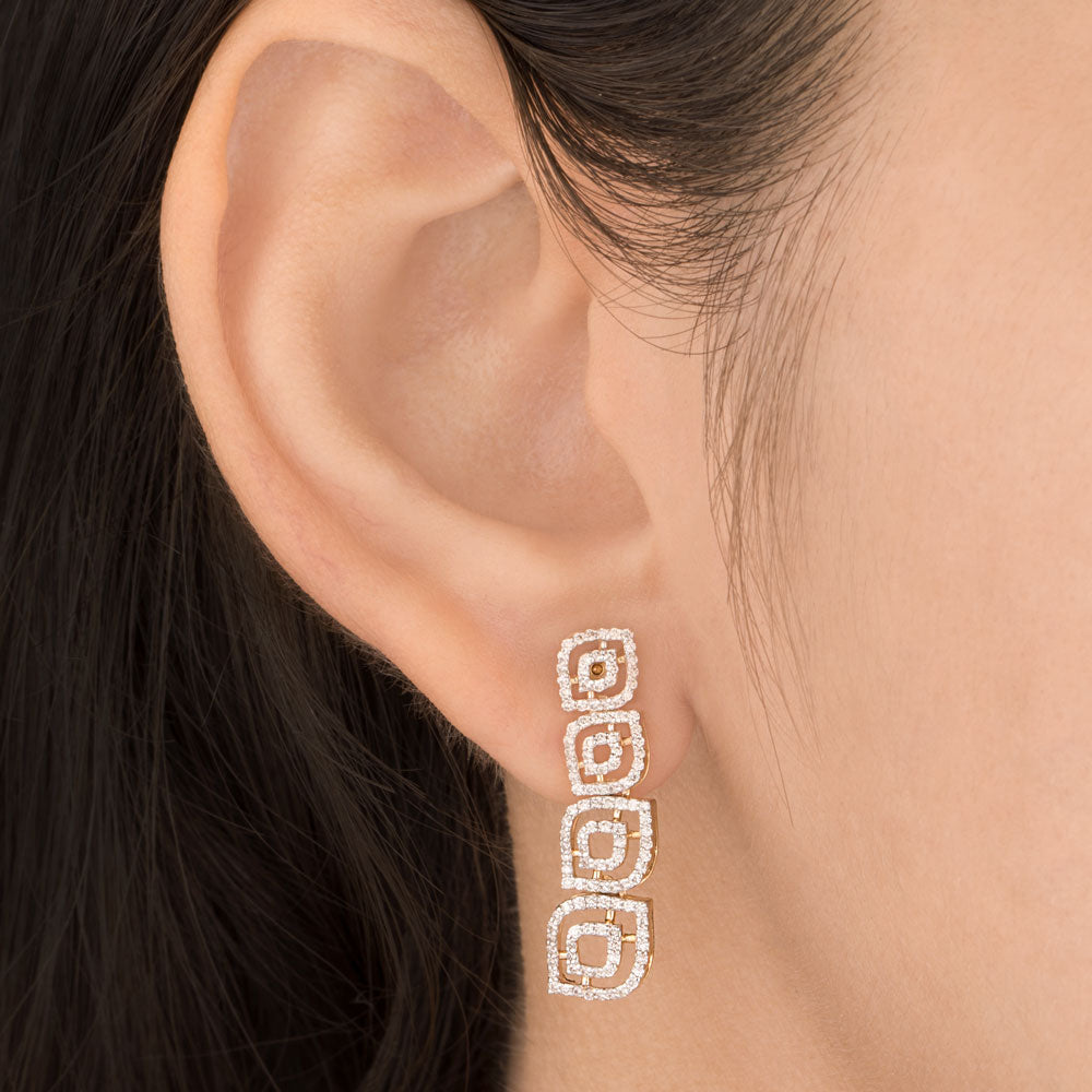 14K Yellow Gold Diamond Earrings - 0.658ct SI-IJ