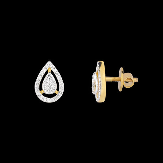 18K Yellow Gold Diamond Earrings - 0.365ct VVS-VS-GH