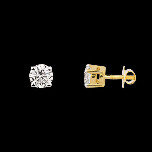 18K Yellow Gold Diamond Earrings - 0.39ct VS-SI-FG