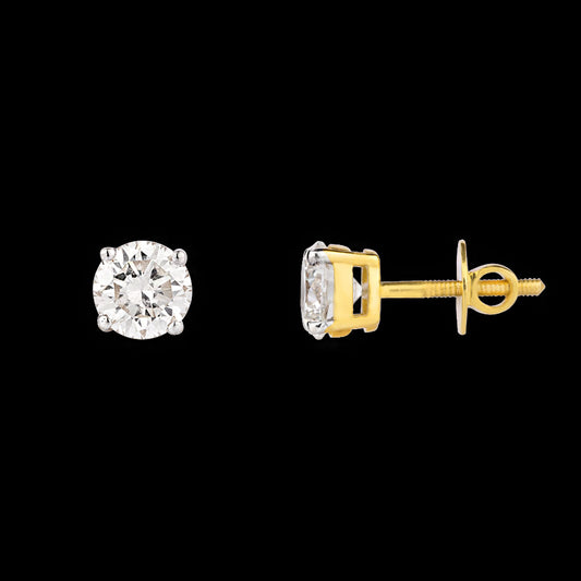 18K Yellow Gold Diamond Earrings - 1.449ct VVS-VS-HI