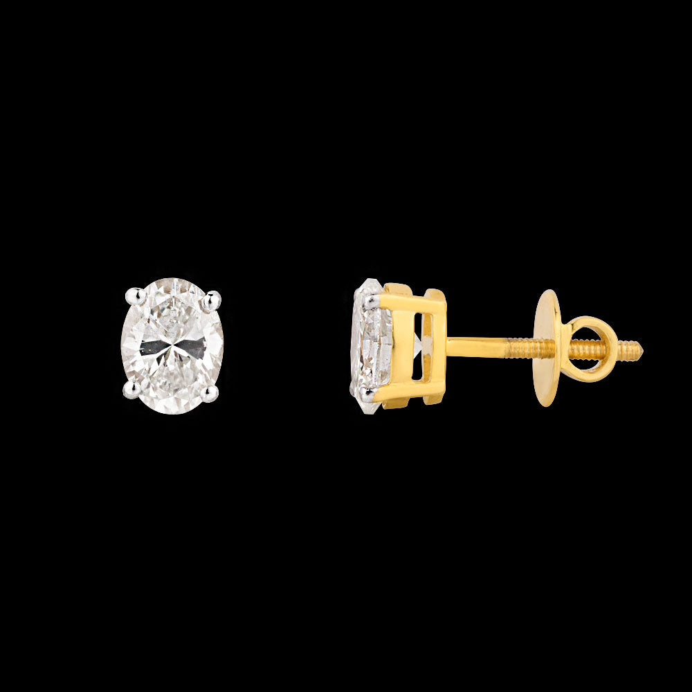 18K Yellow Gold Diamond Earrings - 1.213ct VS-SI-IJ