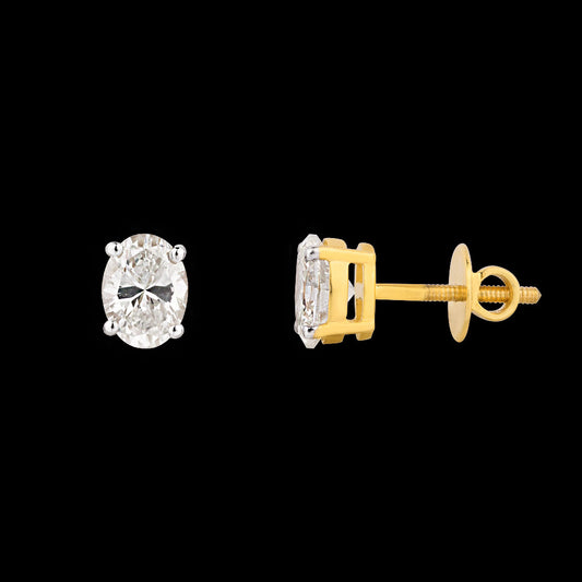 18K Yellow Gold Diamond Earrings - 1.213ct VS-SI-IJ