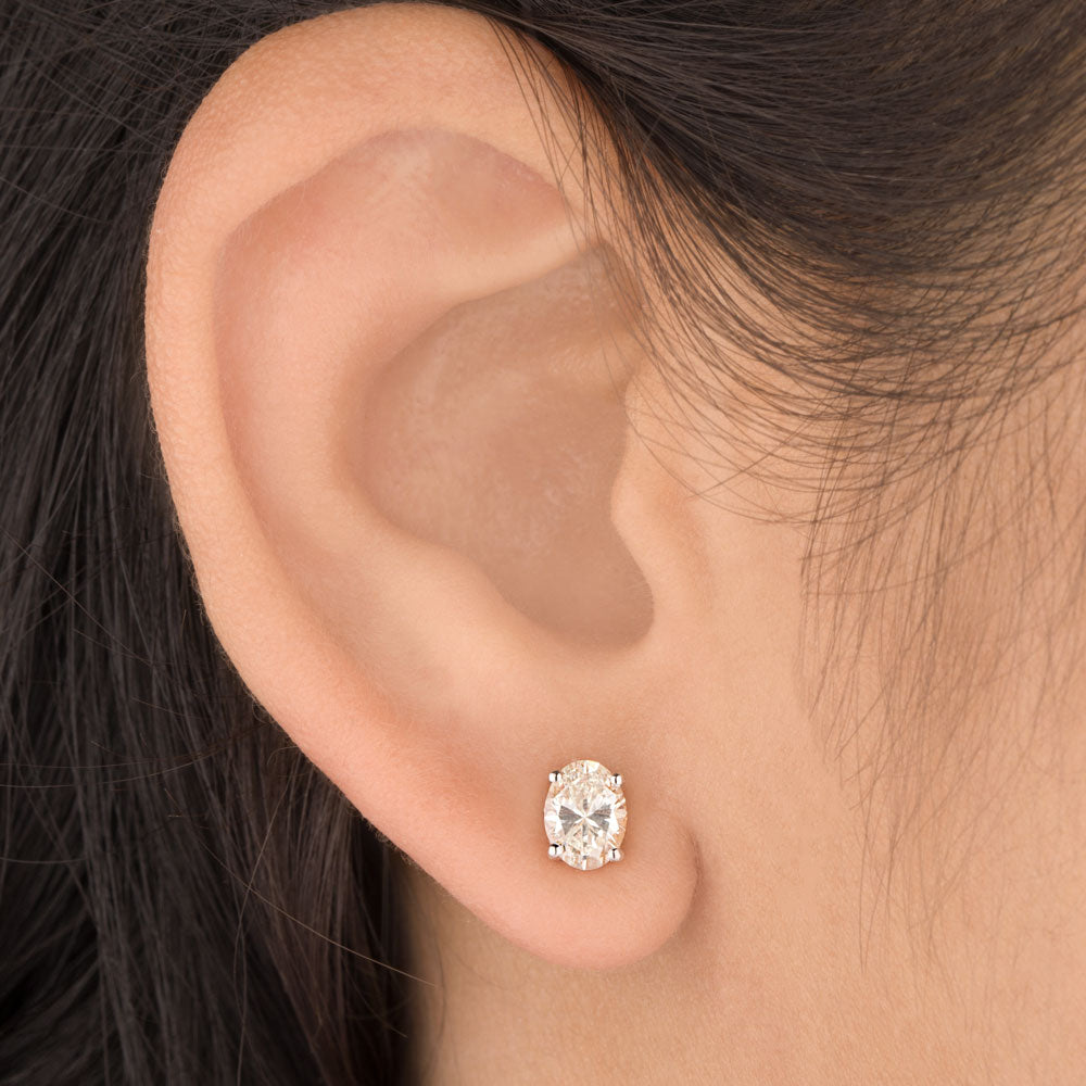 18K Yellow Gold Diamond Earrings - 1.213ct VS-SI-IJ