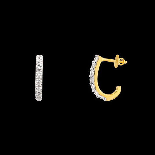 18K Yellow Gold Diamond Earrings - 0.685ct VS-GH