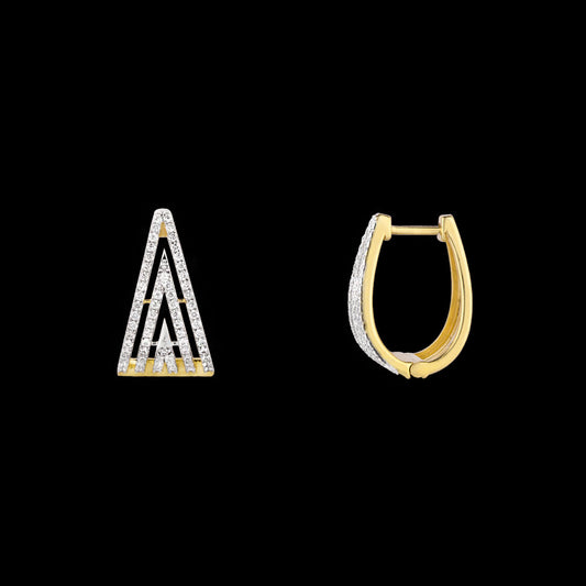 18K Yellow Gold Diamond Earrings - 0.668ct VVS-FG