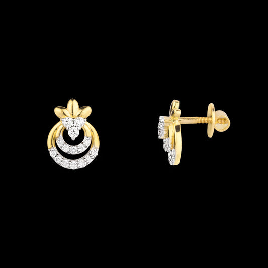 18K Yellow Gold Diamond Earrings - 0.292ct VS-SI-GH