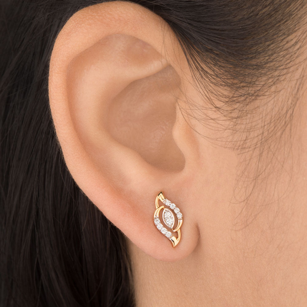 18K Yellow Gold Diamond Earrings - 0.139ct VVS-VS-GH