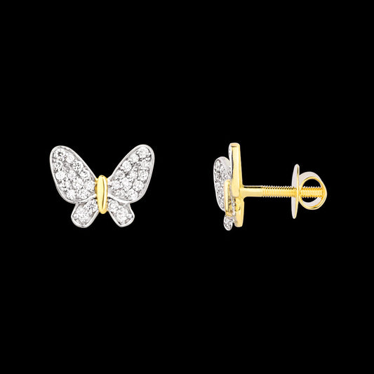 18K Yellow Gold Diamond Earrings - 0.28ct VVS-EF