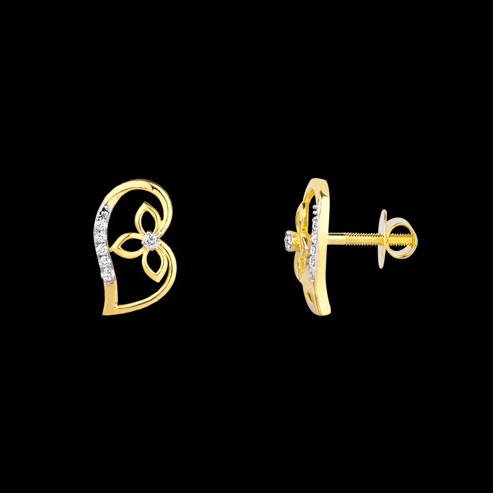 18K Yellow Gold Diamond Earrings - 0.152ct VVS-VS-GH