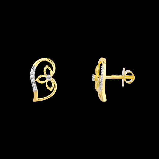 18K Yellow Gold Diamond Earrings - 0.152ct VVS-VS-GH