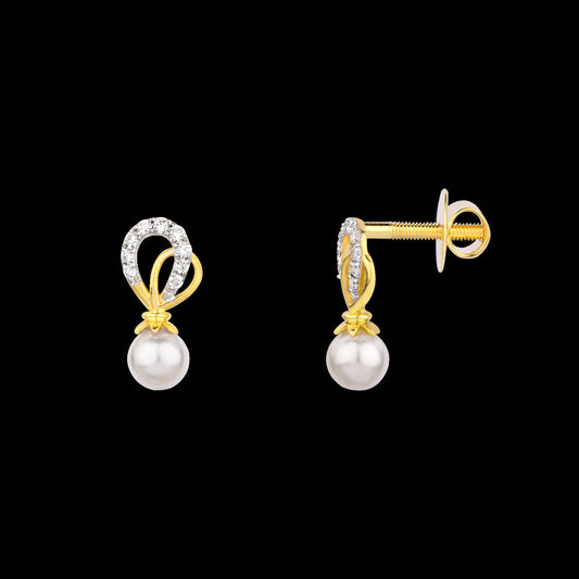 18K Yellow Gold Diamond Earrings - 0.153ct VVS-VS-GH with Colour Stones
