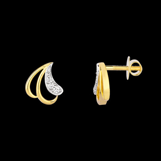 18K Yellow Gold Diamond Earrings - 0.097ct VVS-VS-GH
