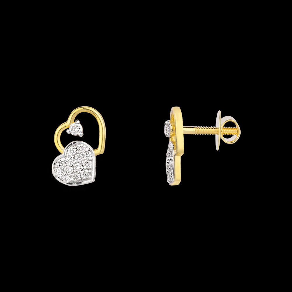 18K Yellow Gold Diamond Earrings - 0.182ct VVS-VS-GH
