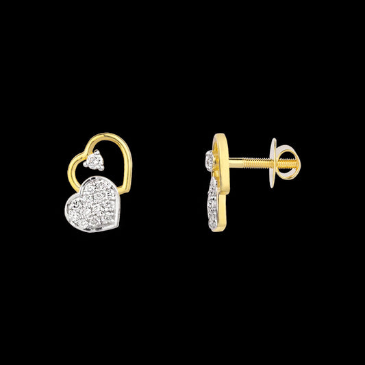 18K Yellow Gold Diamond Earrings - 0.182ct VVS-VS-GH