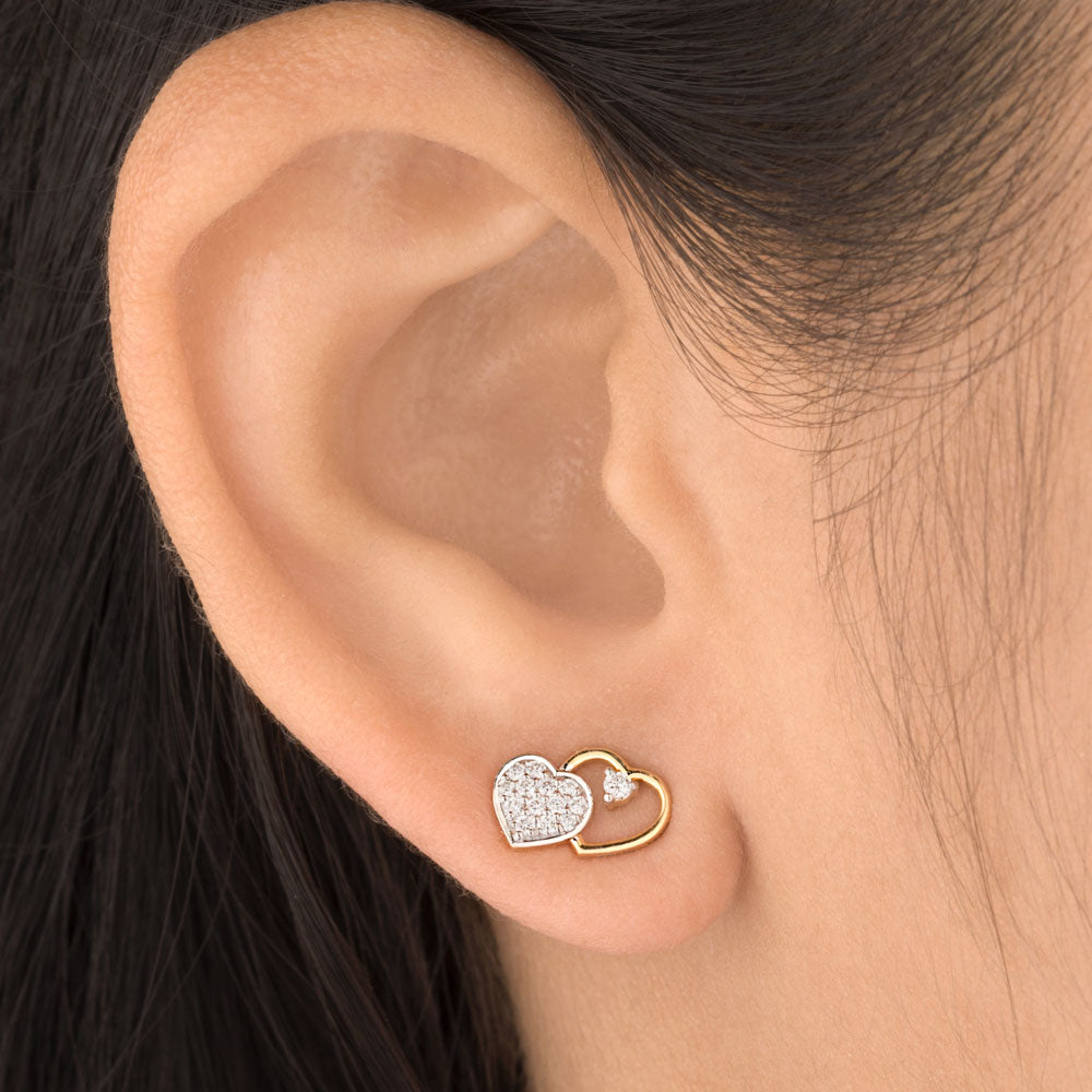 18K Yellow Gold Diamond Earrings - 0.182ct VVS-VS-GH