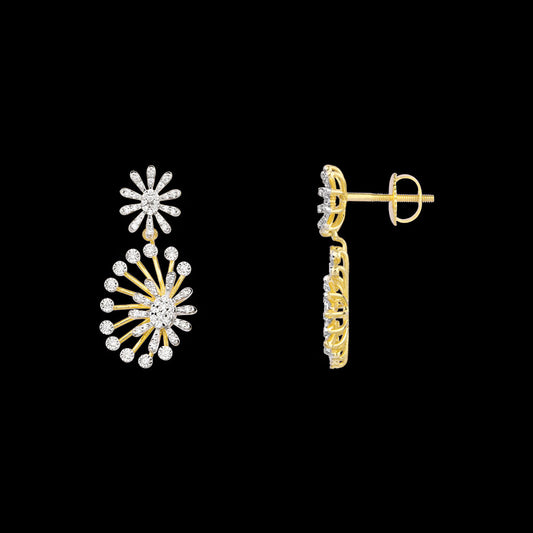 18K Yellow Gold Diamond Earrings - 0.558ct VVS-VS-GH
