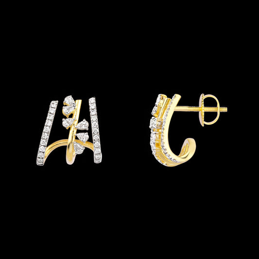 14K Yellow Gold Diamond Earrings - 0.636ct VVS-VS-GH