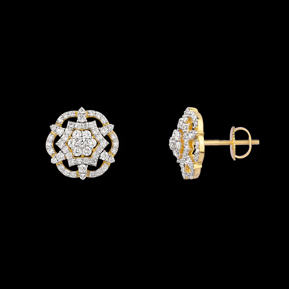 14K Yellow Gold Diamond Earrings - 1.439ct SI-IJ
